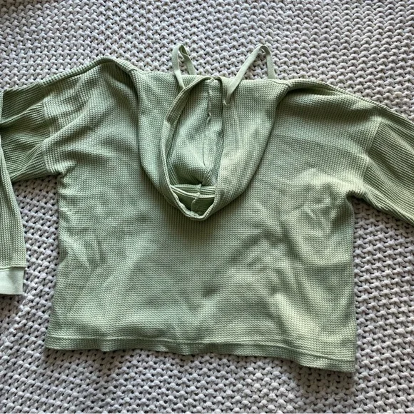 Telluride clothing green waffle knit hoodie - Picture 4 of 6
